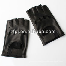 custom sheepskin cool fingerless leather cycling glove